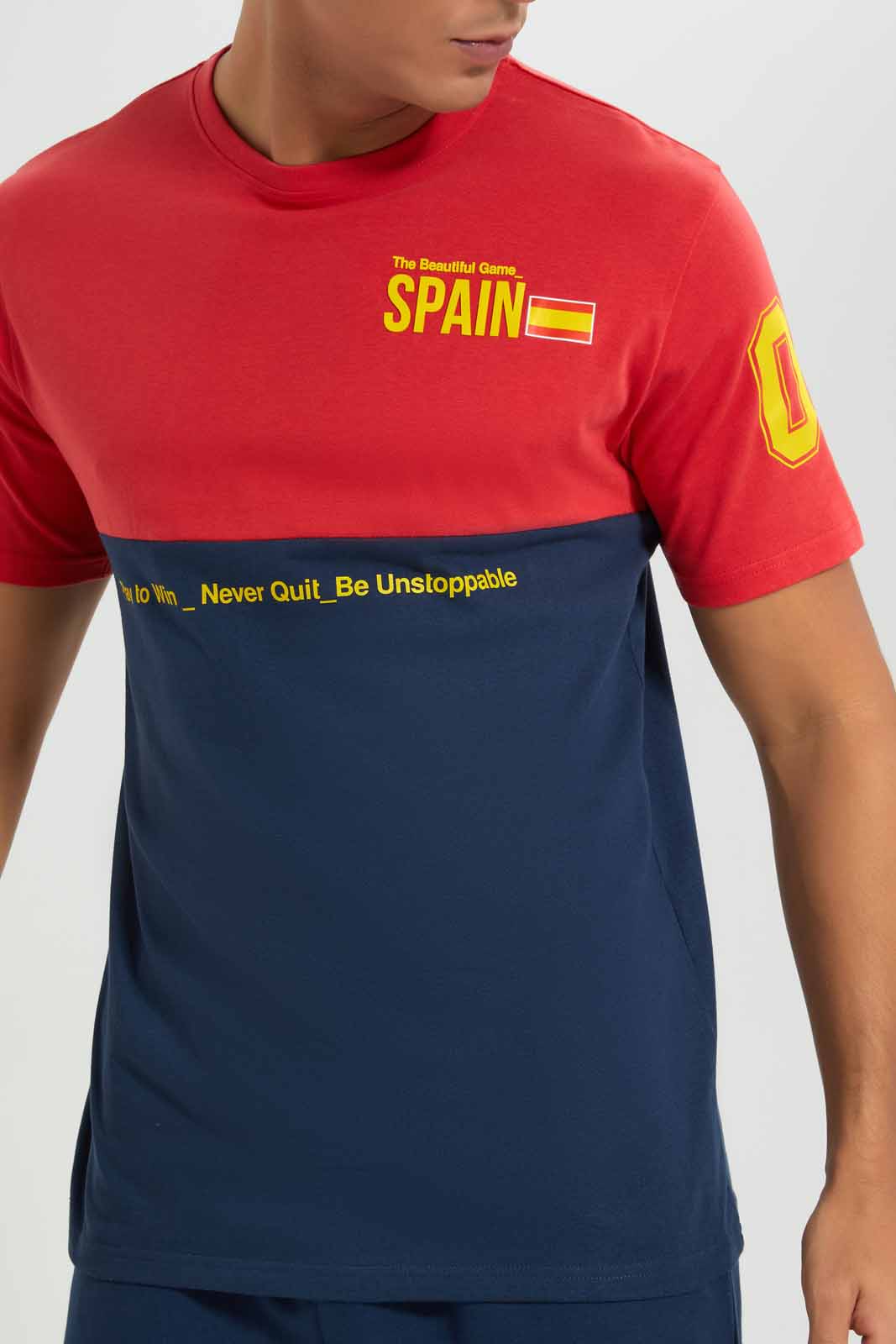 Redtag-Spain-Football-World-Cup-Tee-Category:T-Shirts,-Colour:Red,-Deals:New-In,-Filter:Men's-Clothing,-Men-T-Shirts,-New-In-Men-APL,-Non-Sale,-Section:Men,-W22B-Men's-