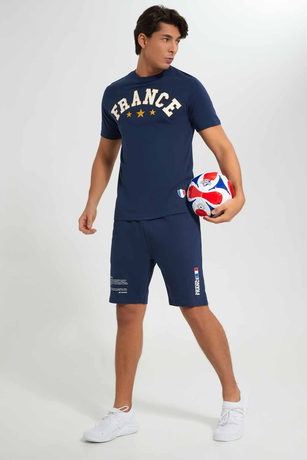 Redtag-France-Football-World-Cup-Shorts-Category:Joggers,-Colour:Navy,-Deals:New-In,-Filter:Men's-Clothing,-Men-Joggers,-New-In-Men-APL,-Non-Sale,-Section:Men,-W22B-Men's-