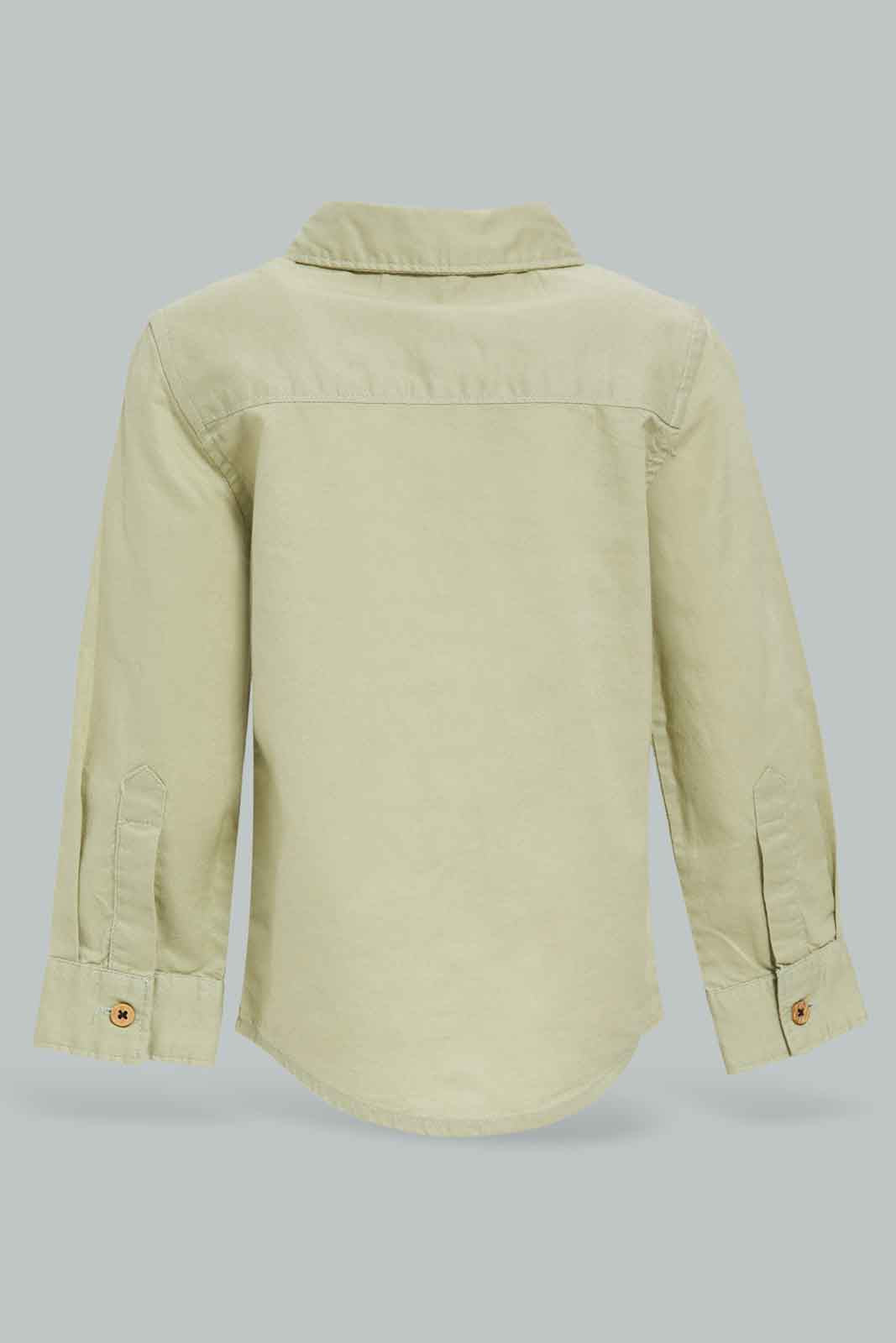 Redtag-Olive-Oxford-Shirt-Long-Sleeve-Category:Shirts,-Colour:Green,-Deals:New-In,-Filter:Infant-Boys-(3-to-24-Mths),-INB-Shirts,-New-In-INB-APL,-Non-Sale,-Section:Boys-(0-to-14Yrs),-W22B-Infant-Boys-3 to 24 Months