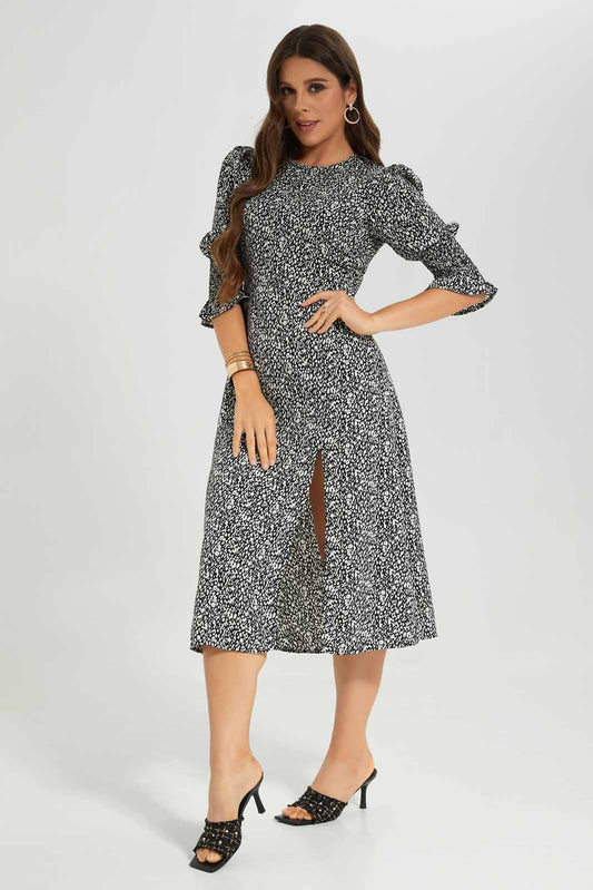 Redtag-Printed-Midi-Dress-Category:Dresses,-Colour:Assorted,-Deals:New-In,-Filter:Women's-Clothing,-New-In-Women-APL,-Non-Sale,-Section:Women,-W22A,-Women-Dresses-Women's-