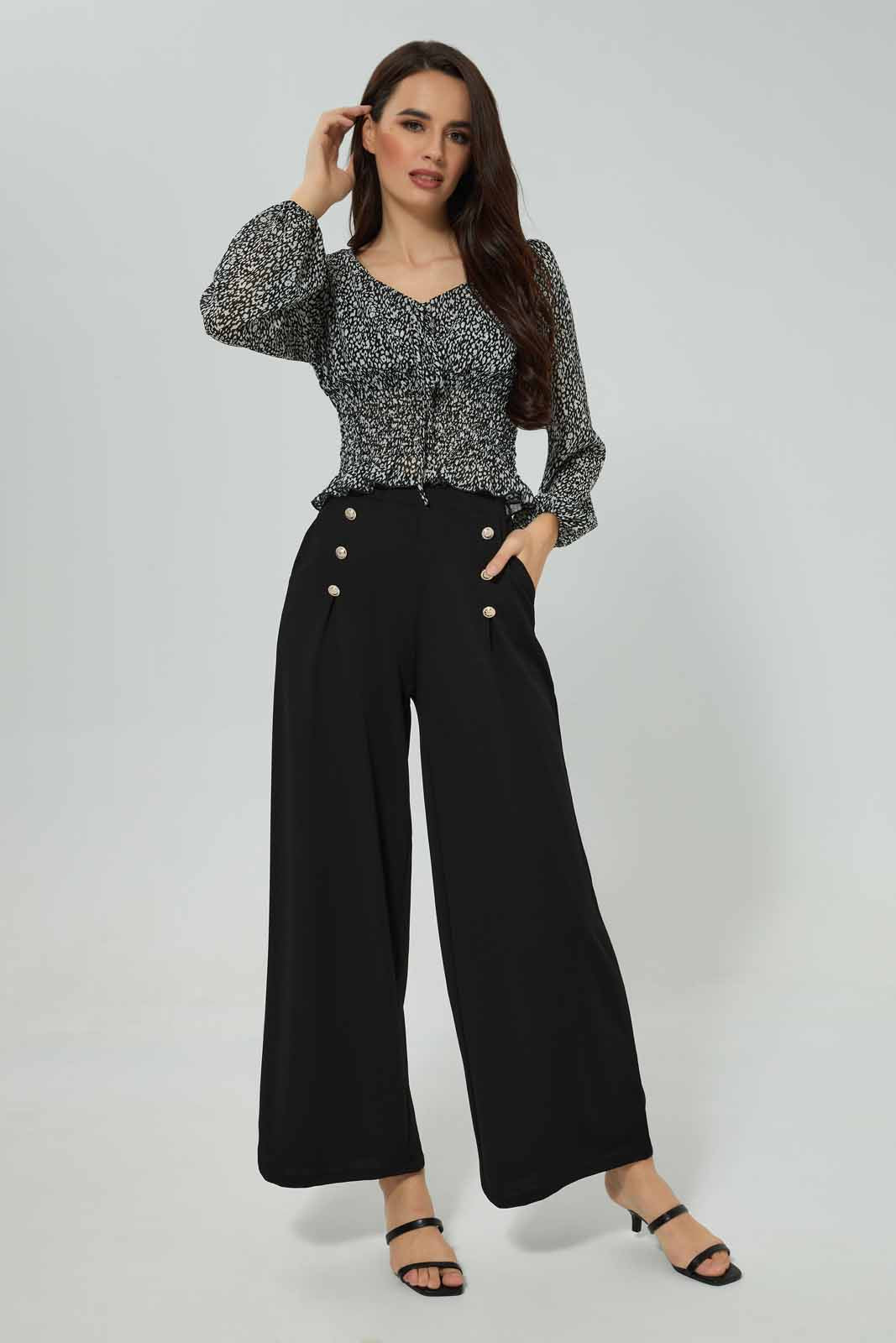 Redtag-Printed-Smocked-Hem-Blouse-Category:Blouses,-Colour:Assorted,-Deals:New-In,-Filter:Women's-Clothing,-New-In-Women-APL,-Non-Sale,-Section:Women,-W22A,-Women-Blouses-Women's-
