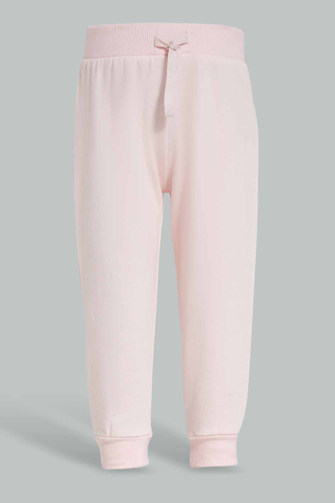Baby Girl Mint And Pink Plain Active Pant