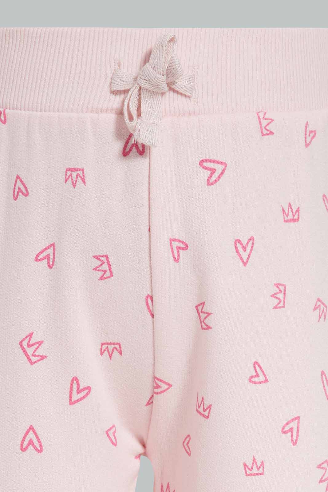 Baby Girls Pink And Navy Active Track Pants Set (2 Piece)