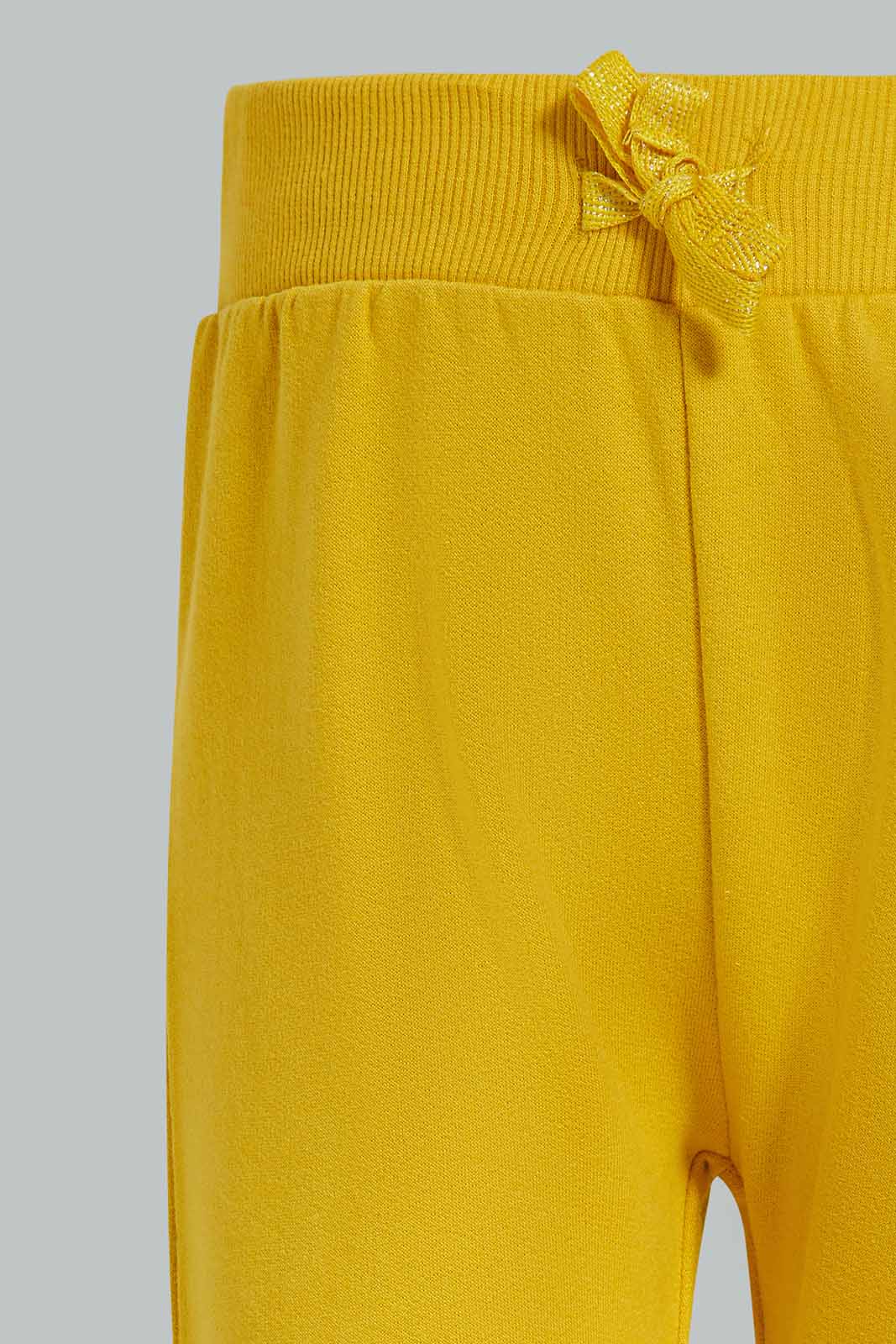 Redtag-Mustard-Solid-+-Ivory-AOP-Solid-Colour-Active-Track-Pant-Category:Joggers,-Colour:Assorted,-Deals:New-In,-Filter:Infant-Girls-(3-to-24-Mths),-ING-Joggers,-New-In-ING-APL,-Non-Sale,-Section:Girls-(0-to-14Yrs),-W22B-Infant-Girls-3 to 24 Months