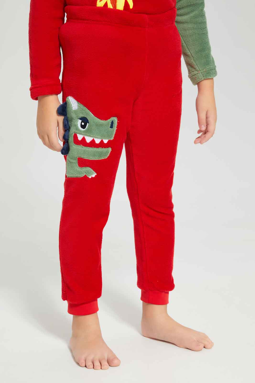Redtag-Red-Coral-Fleece-PJ-SET-BOY-Pyjama-Sets,-Category:Pyjama-Sets,-Colour:Red,-Deals:New-In,-Dept:Boys,-Filter:Boys-(2-to-8-Yrs),-New-In-BOY-APL,-Non-Sale,-Section:Boys-(0-to-14Yrs),-W22B-Boys-2 to 8 Years