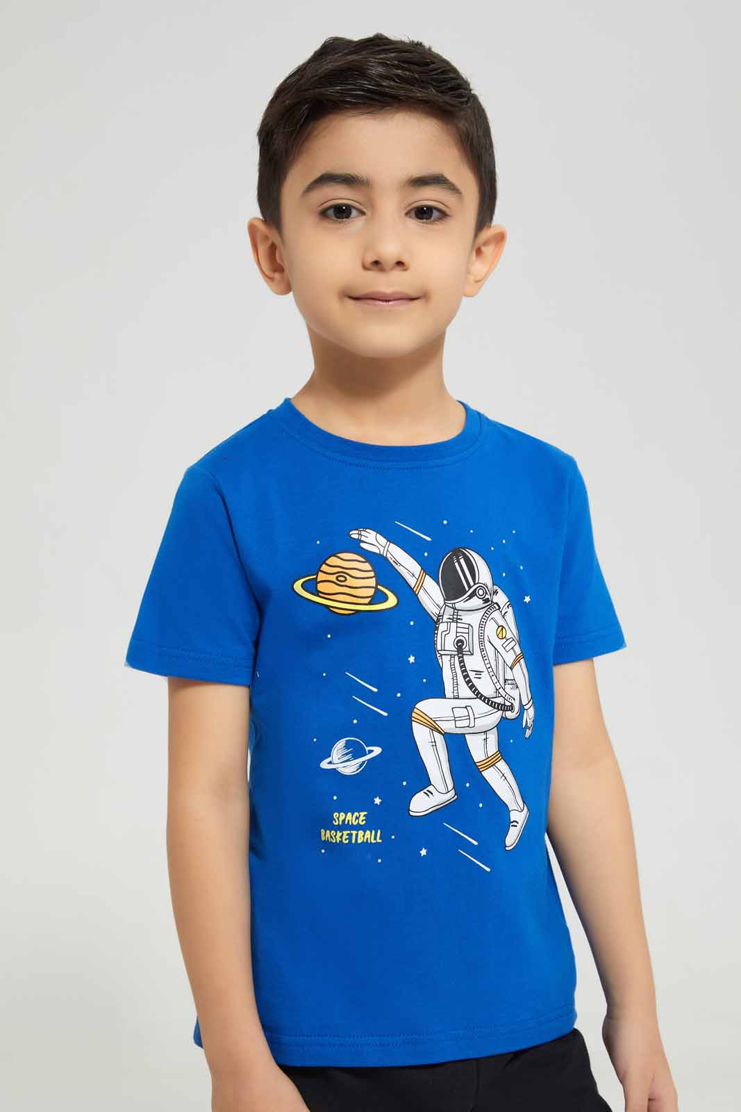 Redtag-Blue-Space-Print-T-Shirt-And-Short-Pyjama-BOY-Pyjama-Sets,-Category:Pyjama-Sets,-Colour:Blue,-Deals:New-In,-Filter:Boys-(2-to-8-Yrs),-New-In-BOY-APL,-Non-Sale,-Section:Boys-(0-to-14Yrs),-VLM,-W22A-Boys-2 to 8 Years