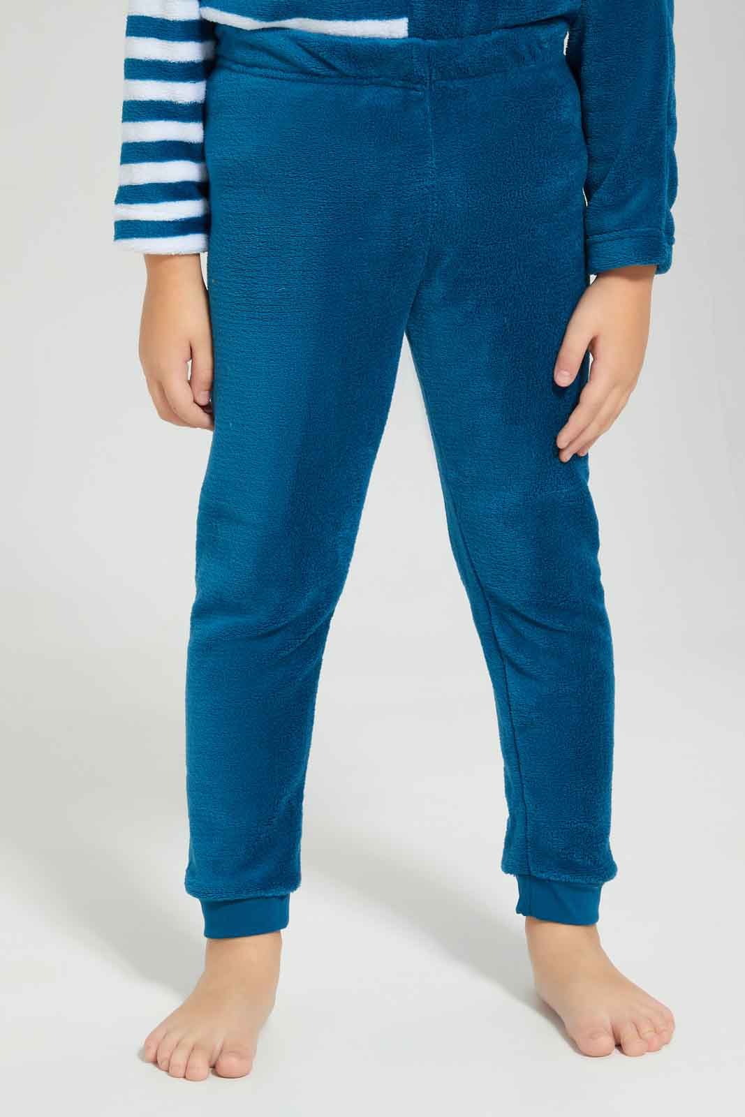 Redtag-Blue-Striped-Coral-Fleece-PJ-SET-BOY-Pyjama-Sets,-Category:Pyjama-Sets,-Colour:Blue,-Deals:New-In,-Dept:Boys,-Filter:Boys-(2-to-8-Yrs),-New-In-BOY-APL,-Non-Sale,-Section:Boys-(0-to-14Yrs),-W22B-Boys-2 to 8 Years