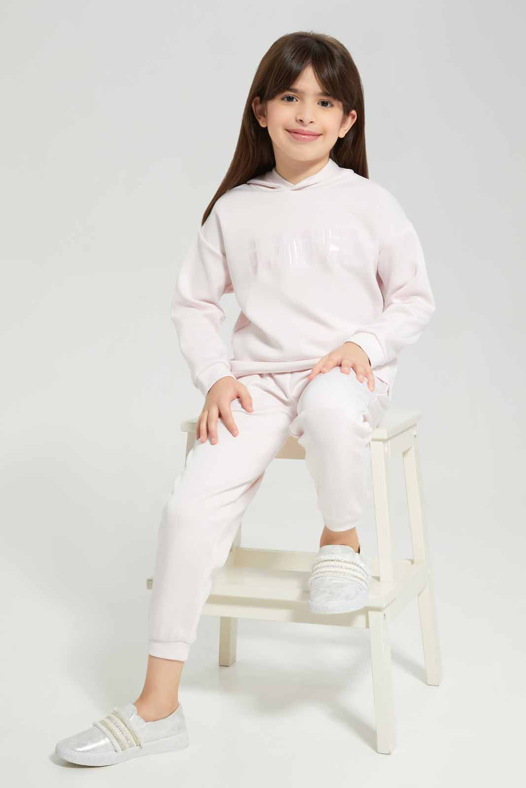 Redtag-Pink-Scuba-Jogsuit-with-Hood-Category:Jog-Sets,-Colour:Apricot,-Deals:New-In,-Filter:Girls-(2-to-8-Yrs),-GIR-Jog-Sets,-New-In-GIR-APL,-Non-Sale,-Section:Girls-(0-to-14Yrs),-W22B-Girls-2 to 8 Years