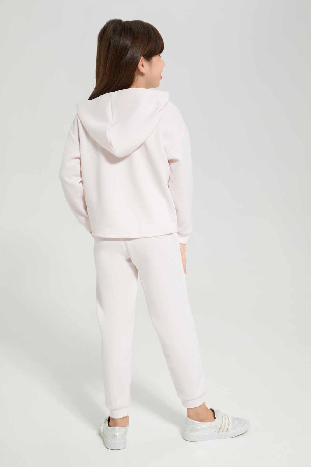 Redtag-Pink-Scuba-Jogsuit-with-Hood-Category:Jog-Sets,-Colour:Apricot,-Deals:New-In,-Filter:Girls-(2-to-8-Yrs),-GIR-Jog-Sets,-New-In-GIR-APL,-Non-Sale,-Section:Girls-(0-to-14Yrs),-W22B-Girls-2 to 8 Years