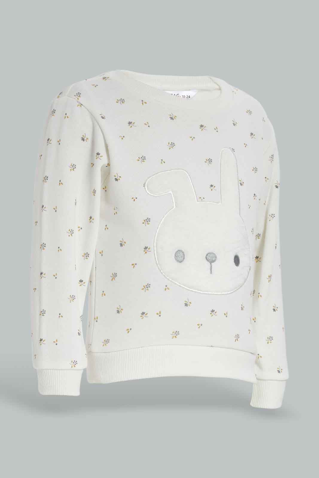 Redtag-Ivory-Floral-Glitter-AOP-Jogset-Category:Jog-Sets,-Colour:Ivory,-Deals:New-In,-Filter:Infant-Girls-(3-to-24-Mths),-ING-Jog-Sets,-New-In-ING-APL,-Non-Sale,-Section:Girls-(0-to-14Yrs),-W22B-Infant-Girls-3 to 24 Months