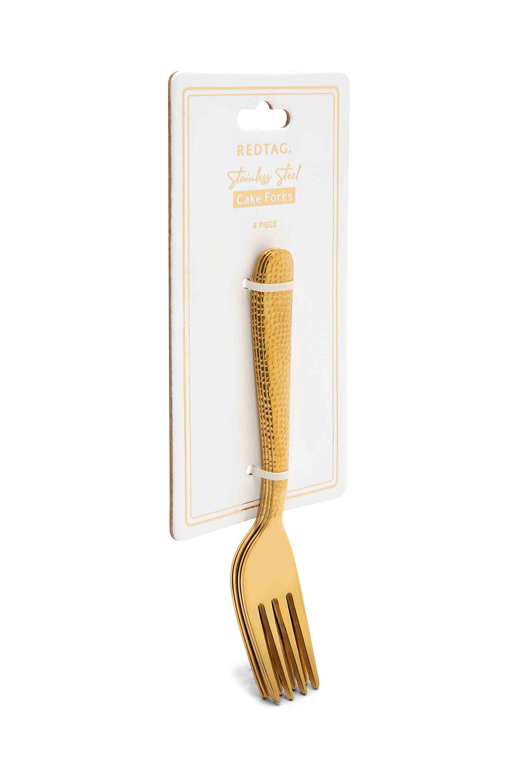 Redtag-Gold-Cake-Fork-Hammered-Finishset-(4-Piece)-Category:Forks,-Colour:Gold,-Deals:New-In,-Dept:Home,-Filter:Home-Dining,-HMW-DIN-Cutlery,-New-In-HMW-DIN,-Non-Sale,-Section:Homewares,-W22B-Home-Dining-