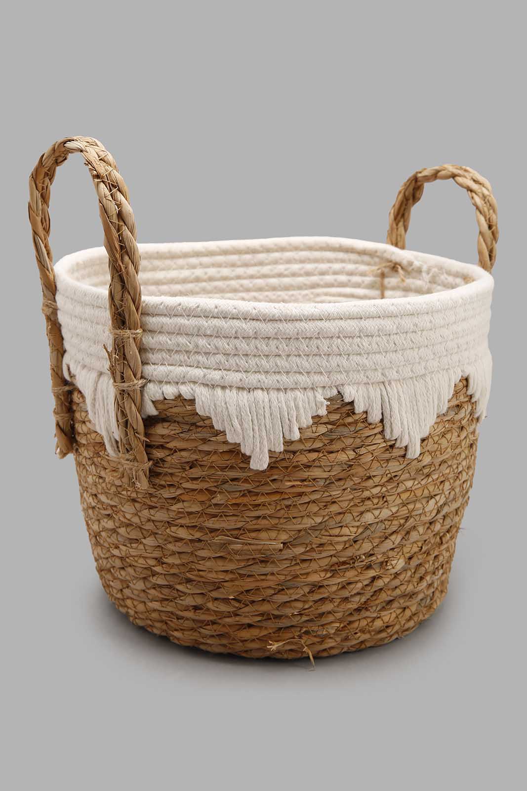 Redtag-Beige-Round-Basket-Category:Bathroom-Accessories,-Colour:Beige,-Deals:New-In,-Dept:Home,-Filter:Home-Bathroom,-HMW-BAC-Bath-Accessories,-New-In-HMW-BAC,-Non-Sale,-Section:Homewares,-W22B-Home-Bathroom-