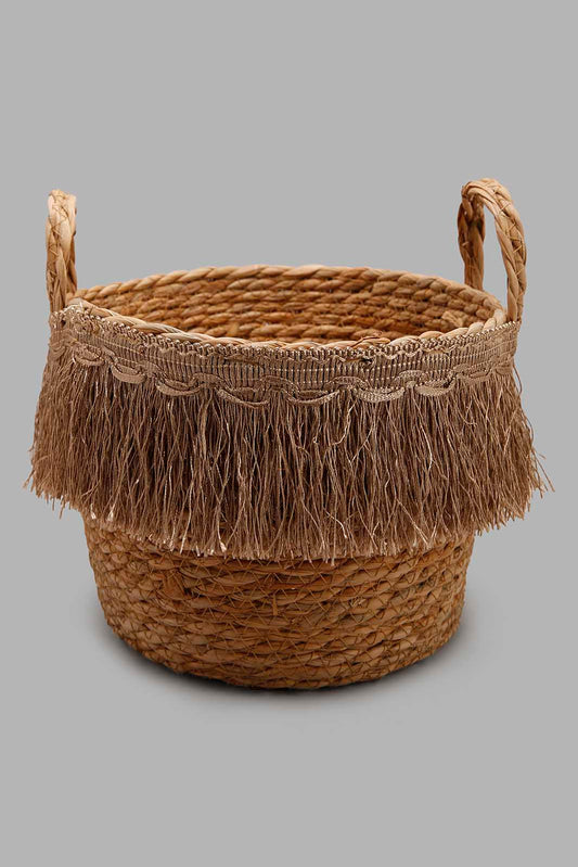Redtag-Beige-Round-Basket-Category:Bathroom-Accessories,-Colour:Beige,-Deals:New-In,-Dept:Home,-Filter:Home-Bathroom,-HMW-BAC-Bath-Accessories,-New-In-HMW-BAC,-Non-Sale,-Section:Homewares,-W22B-Home-Bathroom-