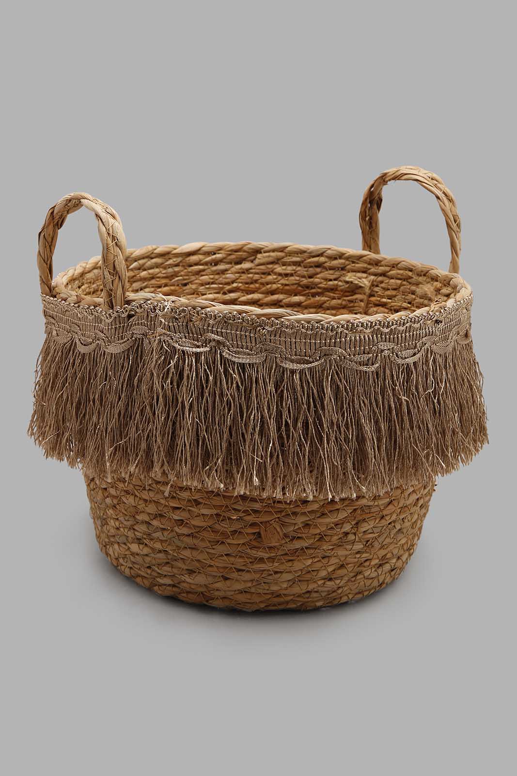 Redtag-Beige-Round-Basket-Category:Bathroom-Accessories,-Colour:Beige,-Deals:New-In,-Dept:Home,-Filter:Home-Bathroom,-HMW-BAC-Bath-Accessories,-New-In-HMW-BAC,-Non-Sale,-Section:Homewares,-W22B-Home-Bathroom-