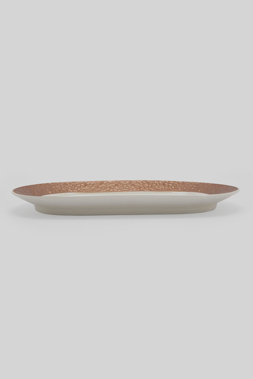 Redtag-Copper-Embossed-Oval-Platter-Category:Bowls,-Colour:Copper,-Deals:New-In,-Filter:Home-Dining,-HMW-DIN-Serveware,-New-In-HMW-DIN,-Non-Sale,-Section:Homewares,-W22A-Home-Dining-