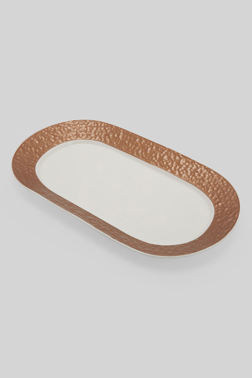 Redtag-Copper-Embossed-Oval-Platter-Category:Bowls,-Colour:Copper,-Deals:New-In,-Filter:Home-Dining,-HMW-DIN-Serveware,-New-In-HMW-DIN,-Non-Sale,-Section:Homewares,-W22A-Home-Dining-
