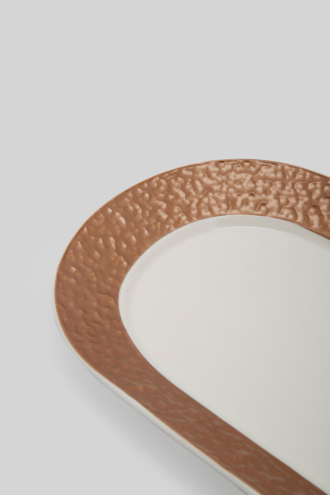 Redtag-Copper-Embossed-Oval-Platter-Category:Bowls,-Colour:Copper,-Deals:New-In,-Filter:Home-Dining,-HMW-DIN-Serveware,-New-In-HMW-DIN,-Non-Sale,-Section:Homewares,-W22A-Home-Dining-