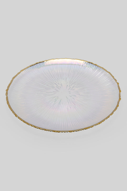 Redtag-Iridescent-Colour-Gold-Band-Glass-Charger-Plate-Category:Plates,-Colour:Gold,-Deals:New-In,-Filter:Home-Dining,-HMW-DIN-Crockery,-New-In-HMW-DIN,-Non-Sale,-Section:Homewares,-W22B-Home-Dining-