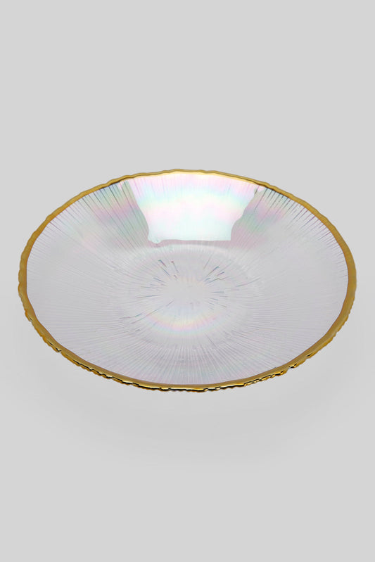 Redtag-Iridescent-Colour-Gold-Band-Glass-Soup-Plate-Category:Plates,-Colour:Gold,-Deals:New-In,-Filter:Home-Dining,-HMW-DIN-Crockery,-New-In-HMW-DIN,-Non-Sale,-Section:Homewares,-W22B-Home-Dining-