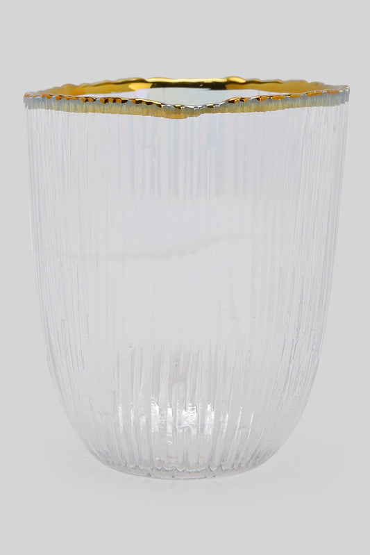 Redtag-Iridescent-Colour-Gold-Band-Glass-Tumbler-Category:Glasses,-Colour:Gold,-Deals:New-In,-Filter:Home-Dining,-HMW-DIN-Crockery,-New-In-HMW-DIN,-Non-Sale,-Section:Homewares,-W22B-Home-Dining-
