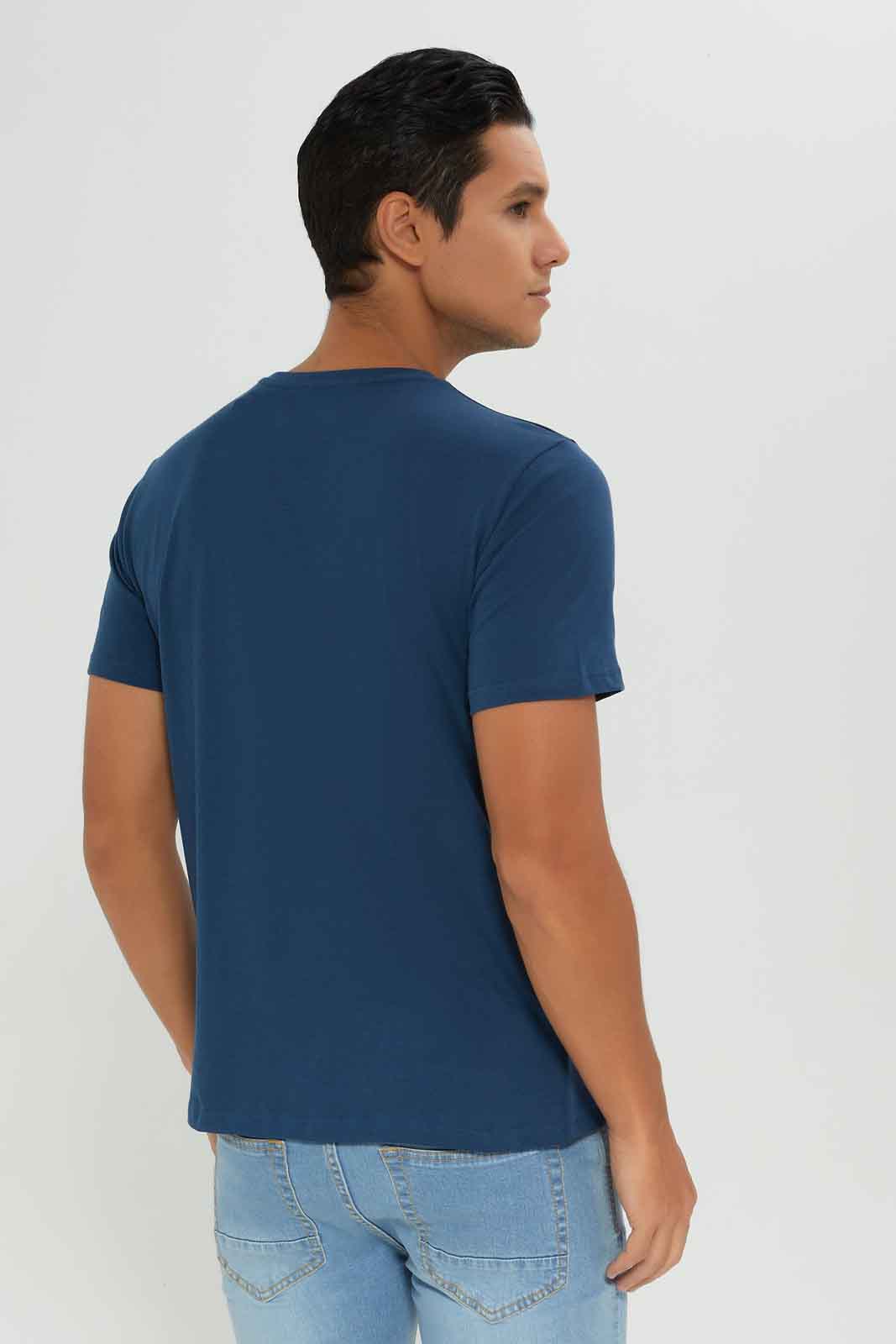 Redtag-Blue-Graphic-Tee-Category:T-Shirts,-Colour:Blue,-Deals:New-In,-Dept:Menswear,-Filter:Men's-Clothing,-Men-T-Shirts,-New-In-Men-APL,-Non-Sale,-Section:Men,-TBL,-W22B-Men's-