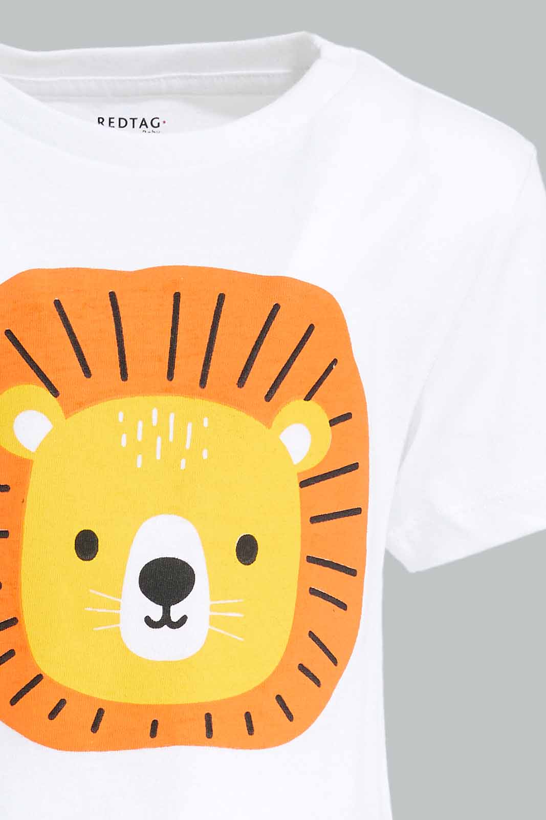 Redtag-White-Tiger-Short-Sleeve-Tshirt-Category:T-Shirts,-Colour:White,-Deals:New-In,-Dept:Boys,-Filter:Infant-Boys-(3-to-24-Mths),-INB-T-Shirts,-New-In-INB-APL,-Non-Sale,-Section:Boys-(0-to-14Yrs),-TBL,-W22A-Infant-Boys-3 to 24 Months