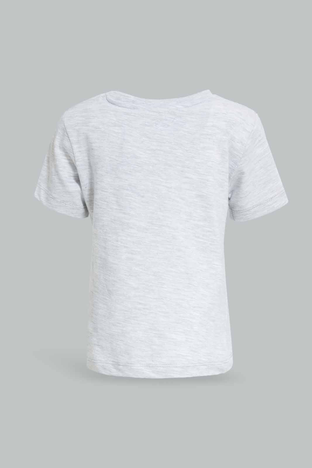 Baby Boys Grey Printed T-Shirt