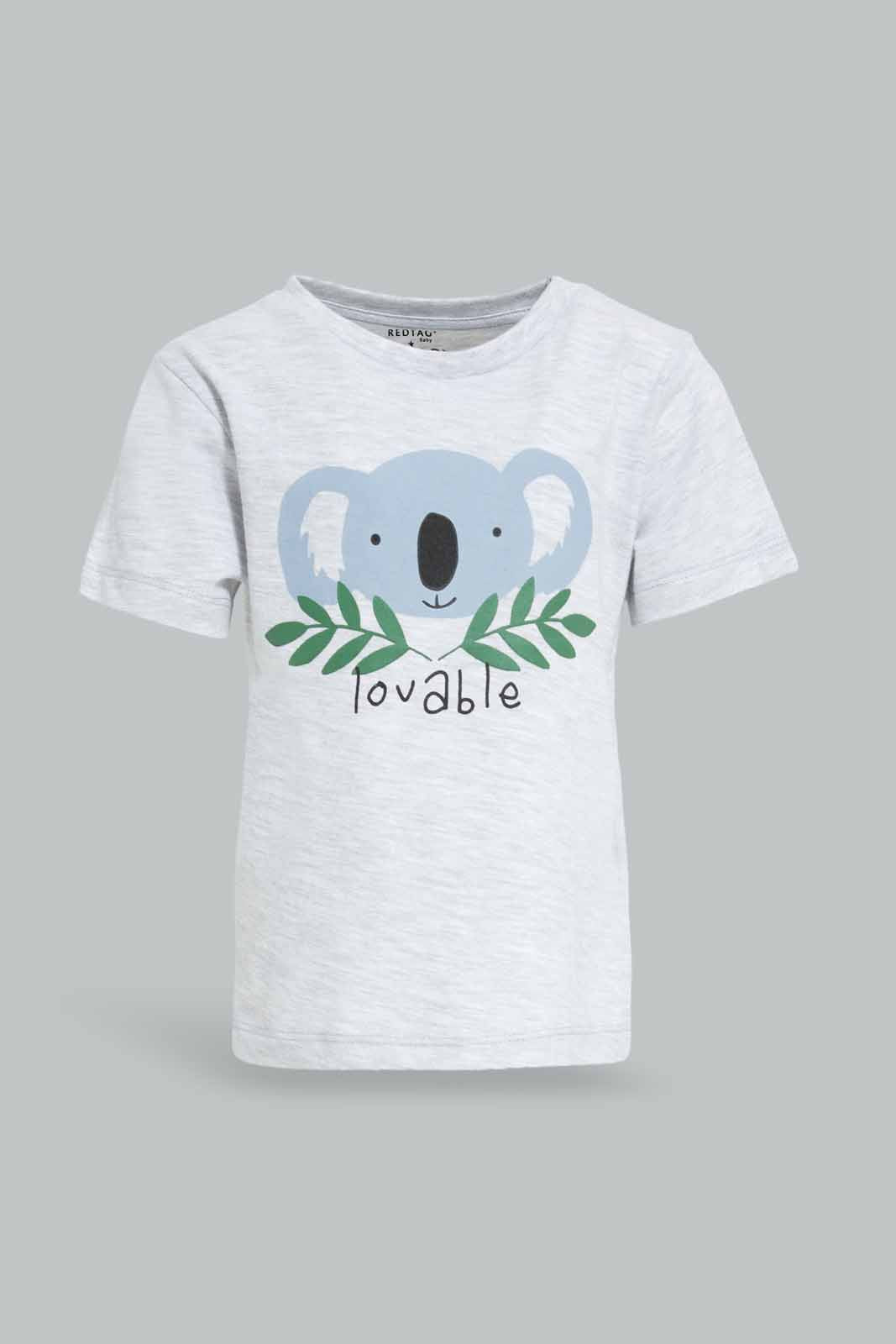 Baby Boys Grey Printed T-Shirt