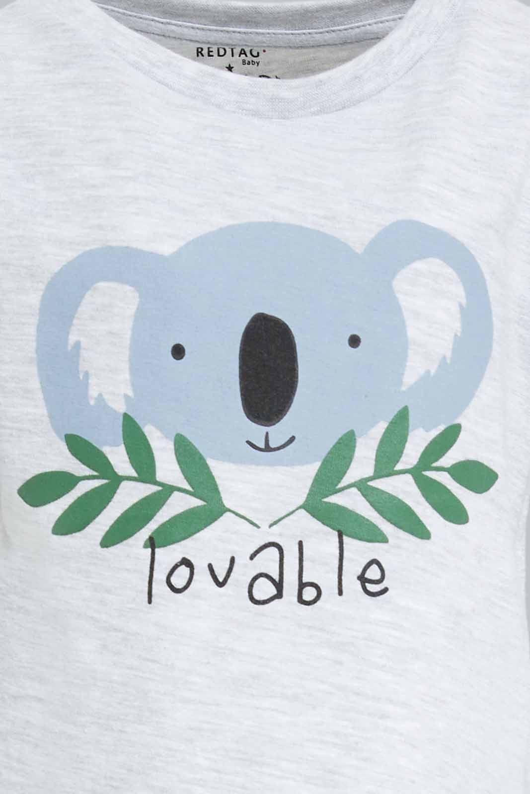 Baby Boys Grey Printed T-Shirt