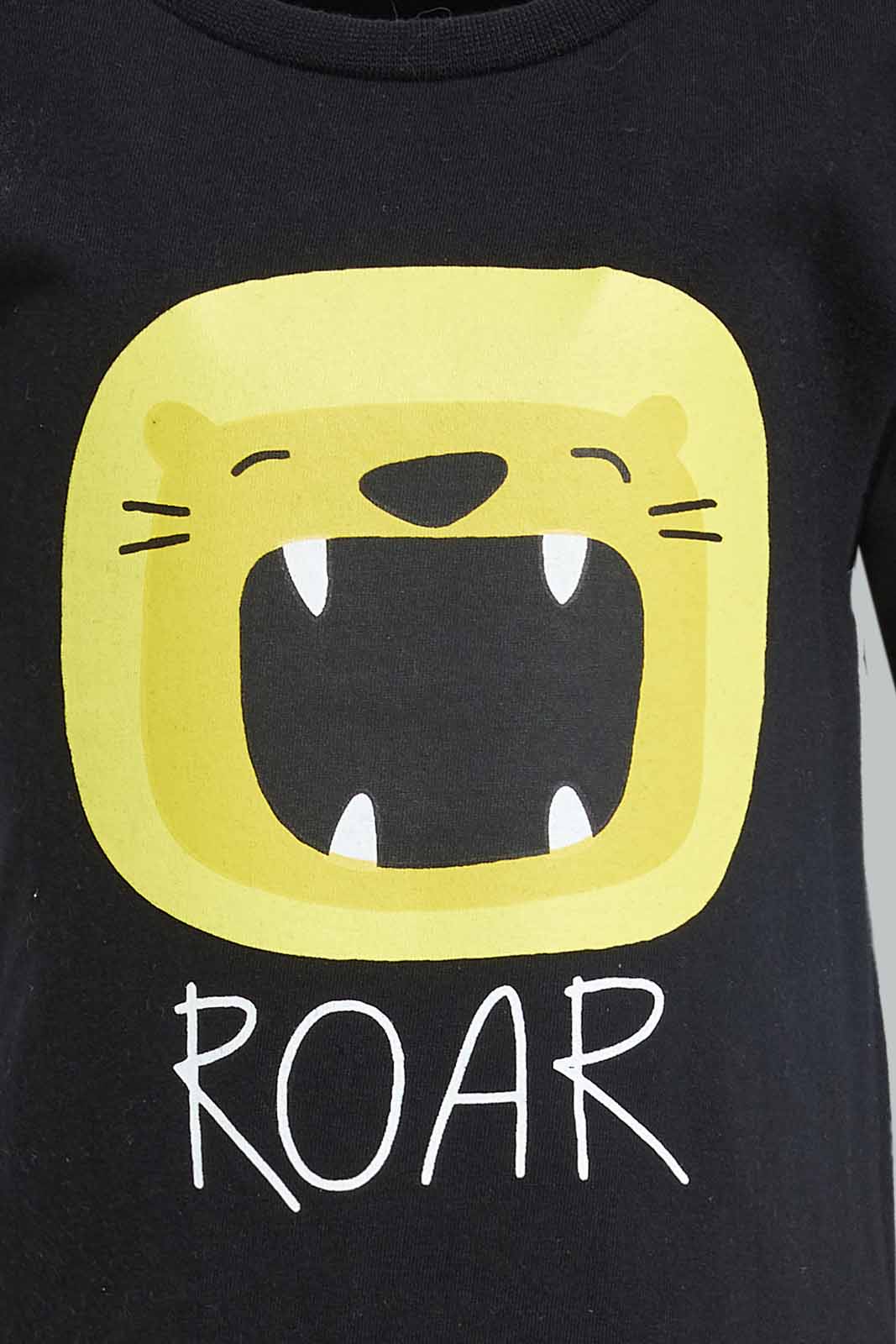 Redtag-Black-Tiger-Short-Sleeve-Tshirt-Category:T-Shirts,-Colour:Black,-Deals:New-In,-Dept:Boys,-Filter:Infant-Boys-(3-to-24-Mths),-INB-T-Shirts,-New-In-INB-APL,-Non-Sale,-Section:Boys-(0-to-14Yrs),-TBL,-W22A-Infant-Boys-3 to 24 Months