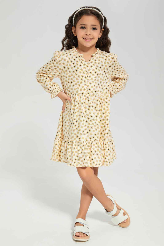 Redtag-Assorted-Printed-Long-Sleeve-Dress-Category:Dresses,-Colour:Assorted,-Deals:New-In,-Dept:Girls,-Filter:Girls-(2-to-8-Yrs),-GIR-Dresses,-New-In-GIR-APL,-Non-Sale,-Section:Girls-(0-to-14Yrs),-W22B-Girls-2 to 8 Years