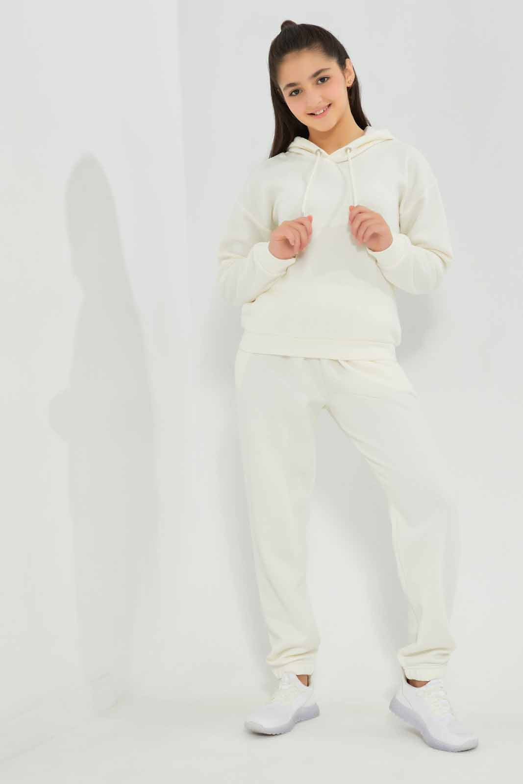 Redtag-Cream-Scuba-Hoody-Sweatshirts-Category:Sweatshirts,-Colour:White,-Deals:New-In,-Filter:Senior-Girls-(8-to-14-Yrs),-GSR-Sweatshirts,-New-In-GSR-APL,-Non-Sale,-Section:Girls-(0-to-14Yrs),-W22B-Senior-Girls-9 to 14 Years
