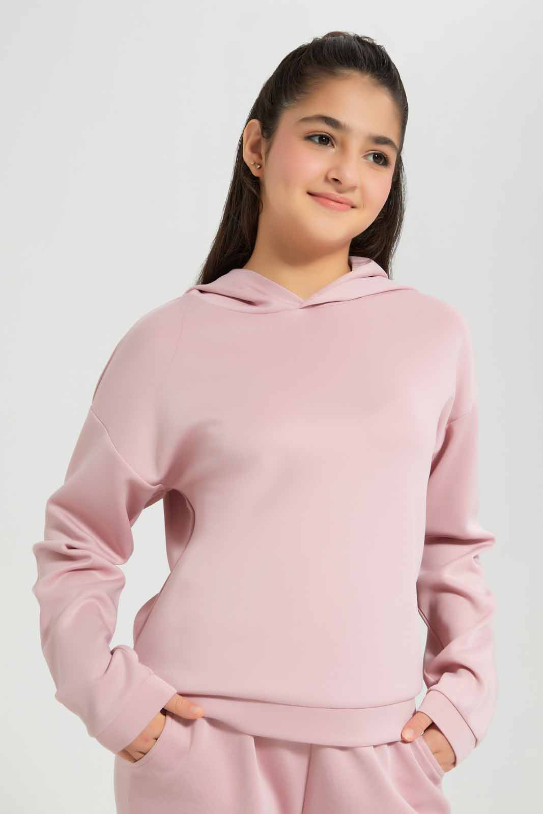 Redtag-Pink-Pullon-Sweatshirts-Category:Sweatshirts,-Colour:Apricot,-Deals:New-In,-Filter:Senior-Girls-(8-to-14-Yrs),-GSR-Sweatshirts,-New-In-GSR-APL,-Non-Sale,-Section:Girls-(0-to-14Yrs),-W22B-Senior-Girls-9 to 14 Years