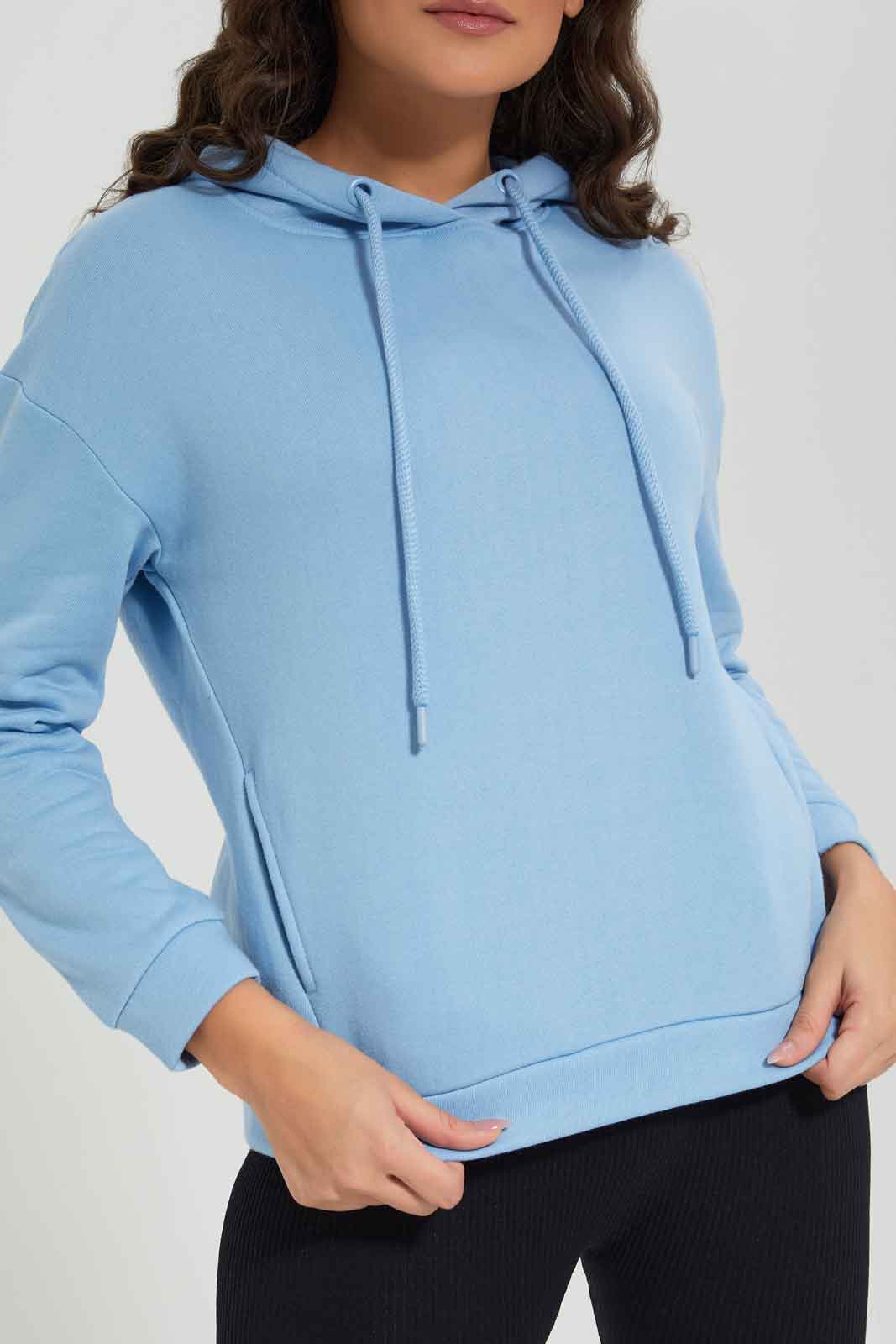 Redtag-Blue-Drop-Shoulder-Long-Sleeve-Hoodie-Sweatshirt-Category:Sweatshirts,-Colour:Blue,-Deals:New-In,-Filter:Women's-Clothing,-New-In-Women-APL,-Non-Sale,-Section:Women,-W22B,-Women-Sweatshirts-Women's-