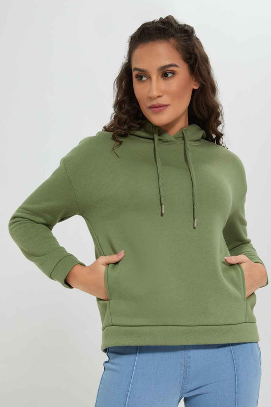 Redtag-Olive-Drop-Shoulder-Long-Sleeve-Hoodie-Sweatshirt-Category:Sweatshirts,-Colour:Olive,-Deals:New-In,-Filter:Women's-Clothing,-New-In-Women-APL,-Non-Sale,-Section:Women,-W22B,-Women-Sweatshirts-Women's-