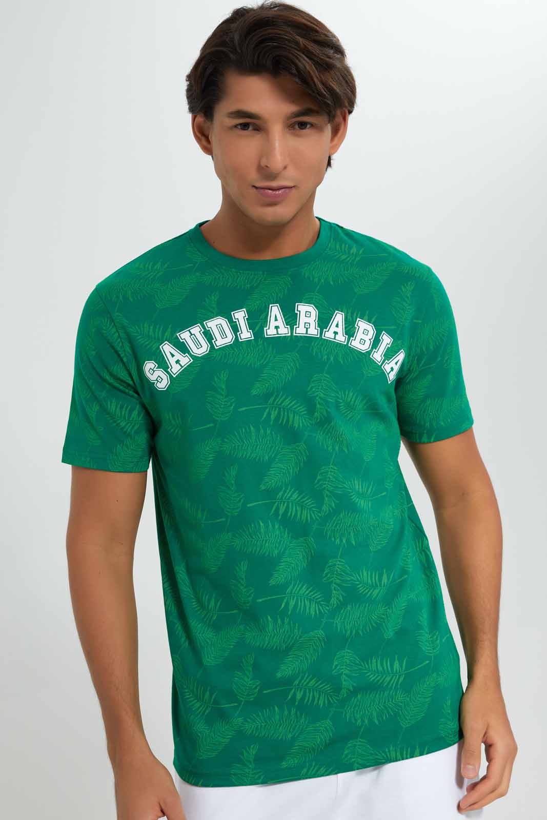 Redtag-KSA-Football-World-Cup-Tee-Category:T-Shirts,-Colour:Green,-Deals:New-In,-Filter:Men's-Clothing,-Men-T-Shirts,-New-In-Men-APL,-Non-Sale,-Section:Men,-W22B-Men's-