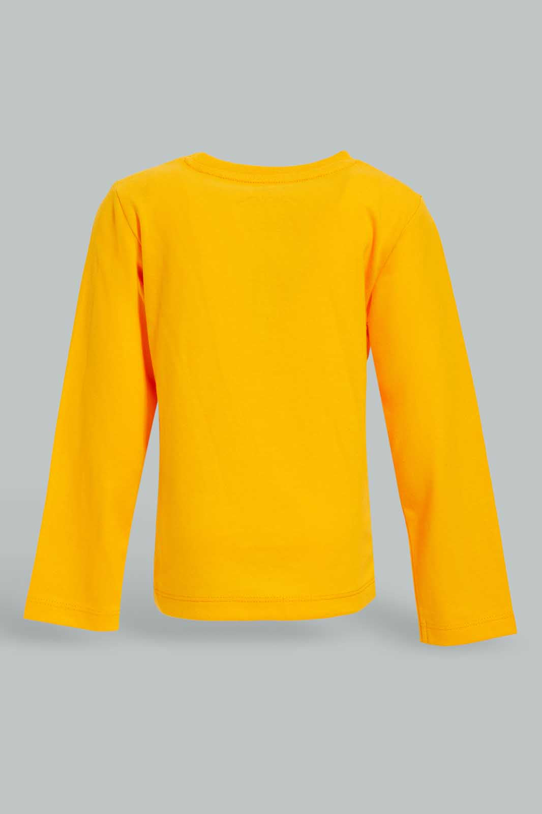 Redtag-Mustard-Long-Sleeve-Bear-Tshirt-Category:T-Shirts,-Colour:Mustard,-Deals:New-In,-Dept:Boys,-Filter:Infant-Boys-(3-to-24-Mths),-INB-T-Shirts,-New-In-INB-APL,-Non-Sale,-Section:Boys-(0-to-14Yrs),-TBL,-W22B-Infant-Boys-3 to 24 Months