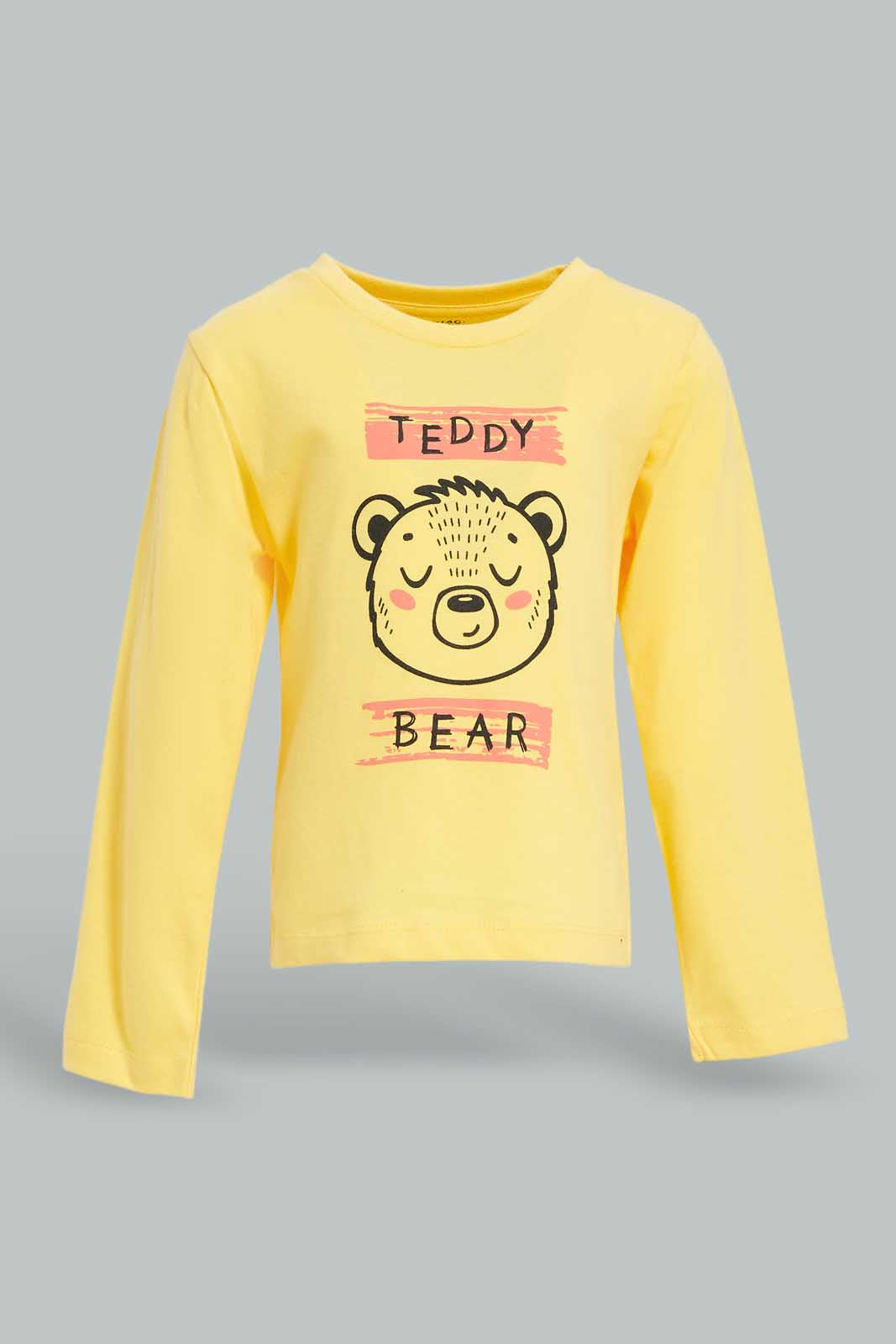 Redtag-Yellow-Long-Sleeve-Bear-Tshirt-Category:T-Shirts,-Colour:Yellow,-Deals:New-In,-Dept:Boys,-Filter:Infant-Boys-(3-to-24-Mths),-INB-T-Shirts,-New-In-INB-APL,-Non-Sale,-Section:Boys-(0-to-14Yrs),-TBL,-W22B-Infant-Boys-3 to 24 Months