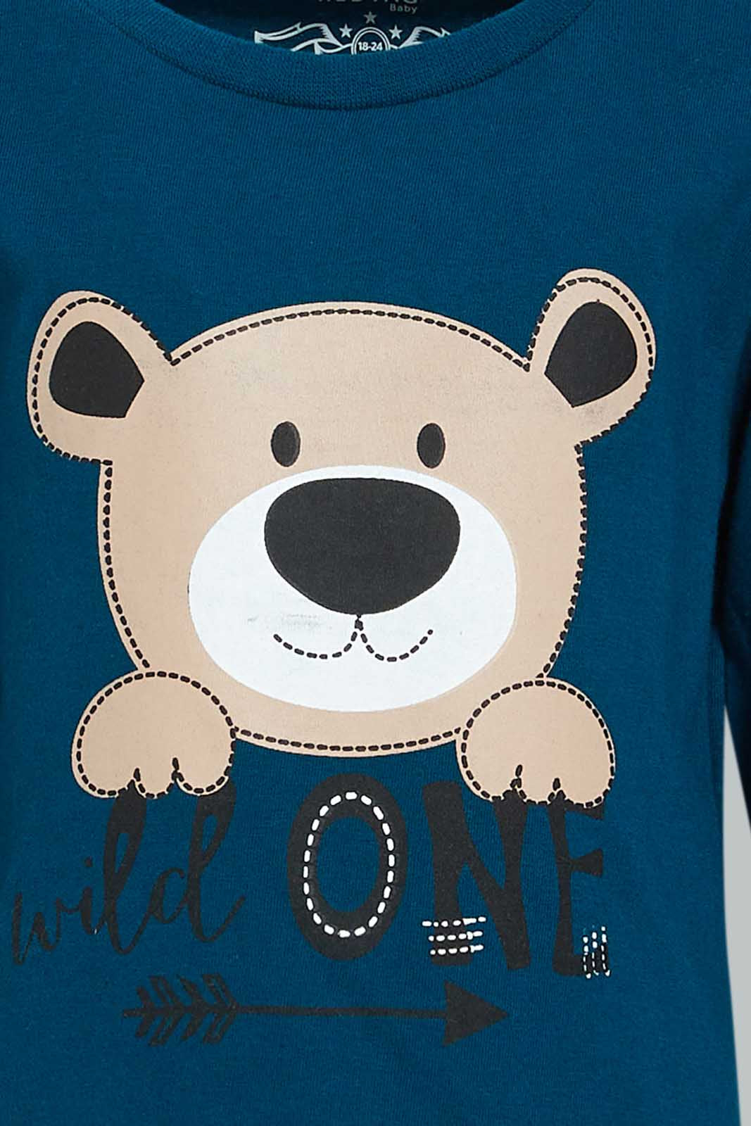 Redtag-Green-Long-Sleeve-Bear-Tshirt-Category:T-Shirts,-Colour:Green,-Deals:New-In,-Dept:Boys,-Filter:Infant-Boys-(3-to-24-Mths),-INB-T-Shirts,-New-In-INB-APL,-Non-Sale,-Section:Boys-(0-to-14Yrs),-TBL,-W22B-Infant-Boys-3 to 24 Months