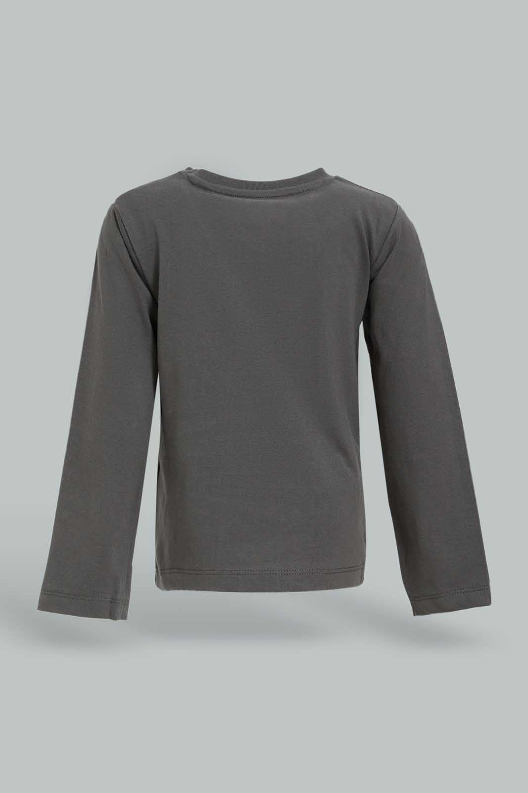 Redtag-Stone-Long-Sleeve-Elephant-Tshirt-Category:T-Shirts,-Colour:Grey,-Deals:New-In,-Dept:Boys,-Filter:Infant-Boys-(3-to-24-Mths),-INB-T-Shirts,-New-In-INB-APL,-Non-Sale,-Section:Boys-(0-to-14Yrs),-TBL,-W22B-Infant-Boys-3 to 24 Months