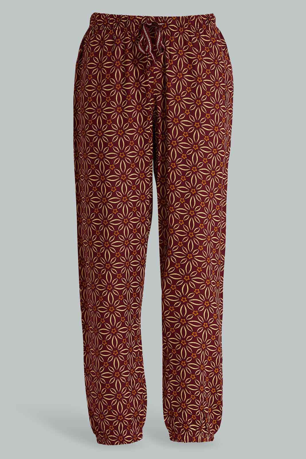 Redtag-Maroon-Printed-Rayon-Pyjama-Bottom-Category:Pyjama-Bottoms,-Colour:Assorted,-Deals:New-In,-Filter:Women's-Clothing,-New-In-Women-APL,-Non-Sale,-Section:Women,-TBL,-W22A,-Women-Pyjama-Bottoms--