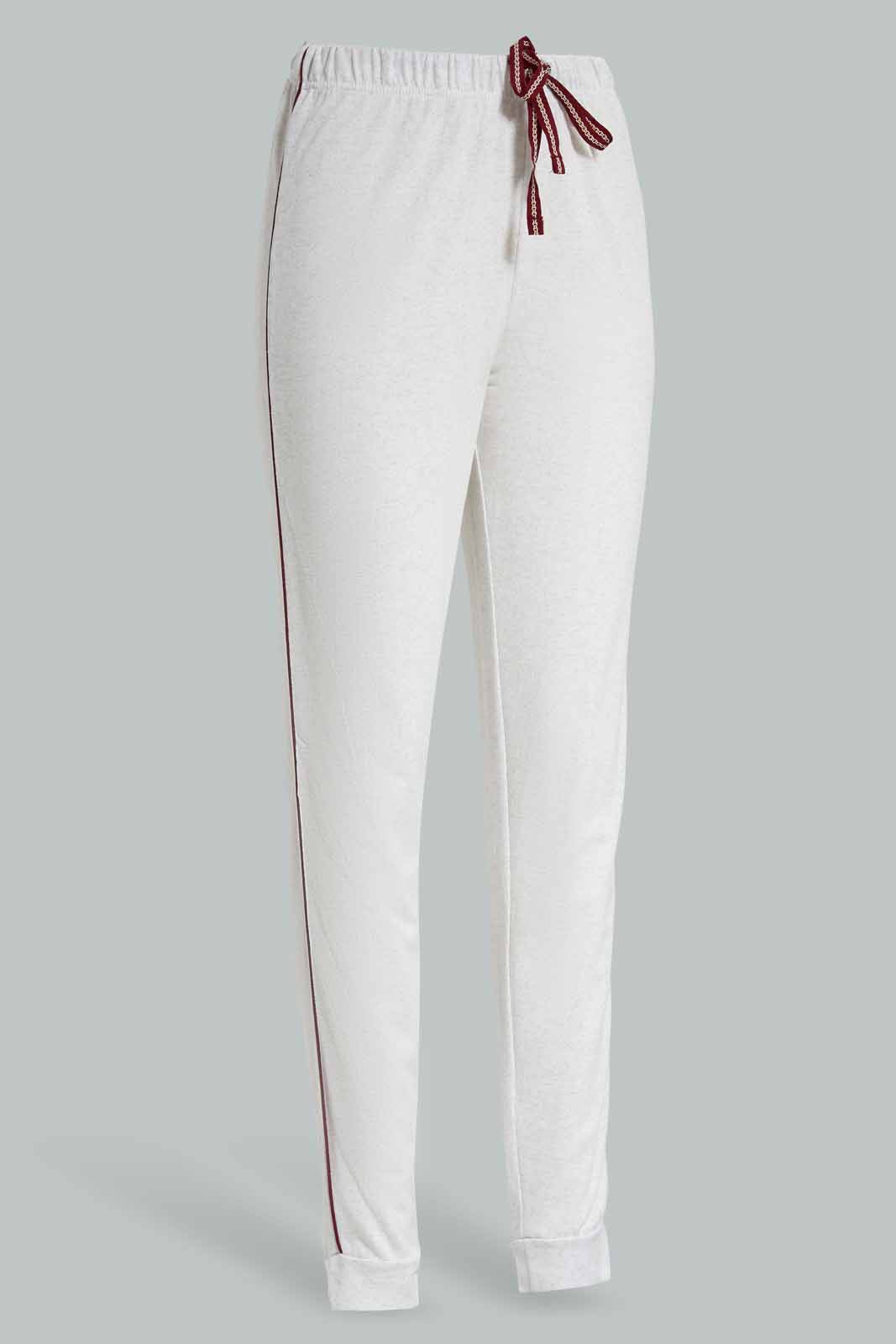 Redtag-Ecru-Melange-Solid-Pyjama-Bottom-Category:Pyjama-Bottoms,-Colour:Ecru,-Deals:New-In,-Filter:Women's-Clothing,-New-In-Women-APL,-Non-Sale,-Section:Women,-TBL,-W22A,-Women-Pyjama-Bottoms--