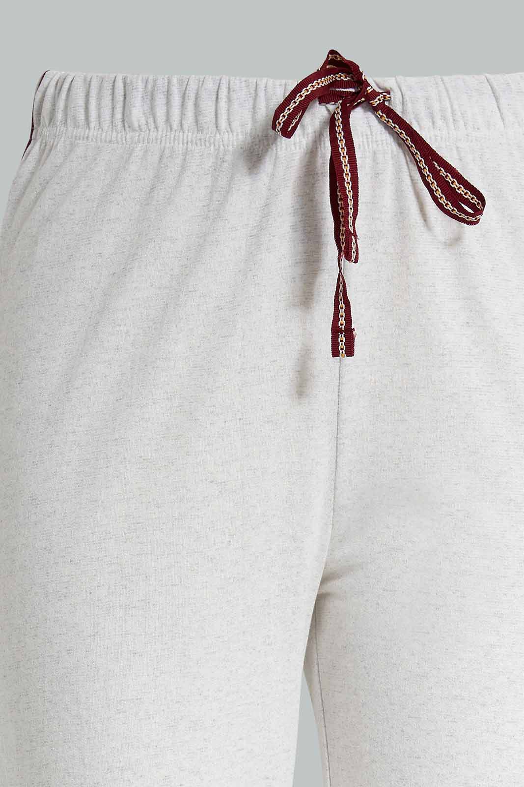 Redtag-Ecru-Melange-Solid-Pyjama-Bottom-Category:Pyjama-Bottoms,-Colour:Ecru,-Deals:New-In,-Filter:Women's-Clothing,-New-In-Women-APL,-Non-Sale,-Section:Women,-TBL,-W22A,-Women-Pyjama-Bottoms--