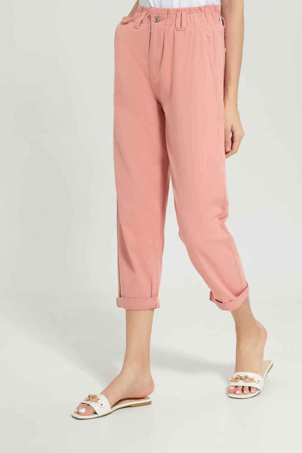 Redtag-Pink-Paper-Bag-Jeans-Category:Jeans,-Colour:Apricot,-Deals:New-In,-Dept:Ladieswear,-Filter:Women's-Clothing,-New-In-Women-APL,-Non-Sale,-Section:Women,-W22A,-Women-Jeans-Women's-