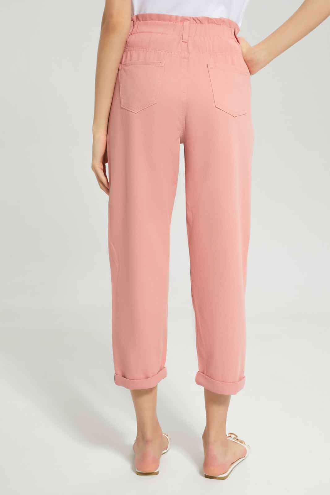 Redtag-Pink-Paper-Bag-Jeans-Category:Jeans,-Colour:Apricot,-Deals:New-In,-Dept:Ladieswear,-Filter:Women's-Clothing,-New-In-Women-APL,-Non-Sale,-Section:Women,-W22A,-Women-Jeans-Women's-