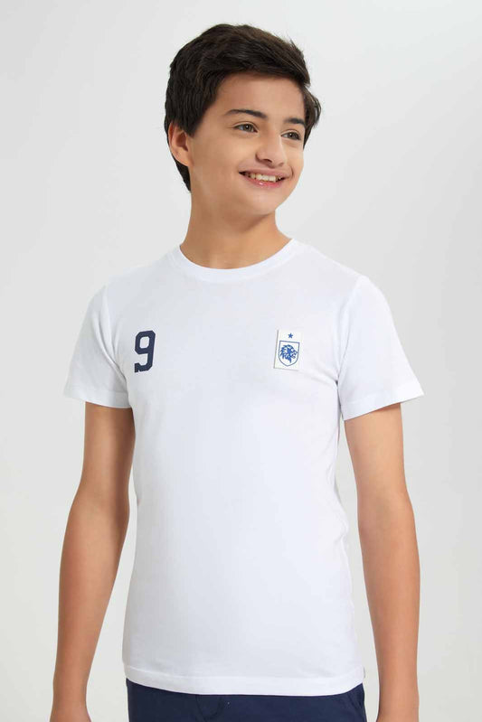 Redtag-White-England-World-Cup-Tee-BSR-T-Shirts,-Category:T-Shirts,-Colour:White,-Deals:New-In,-Filter:Senior-Boys-(8-to-14-Yrs),-FWC,-New-In-BSR-APL,-Non-Sale,-Section:Boys-(0-to-14Yrs),-W22A-Senior-Boys-