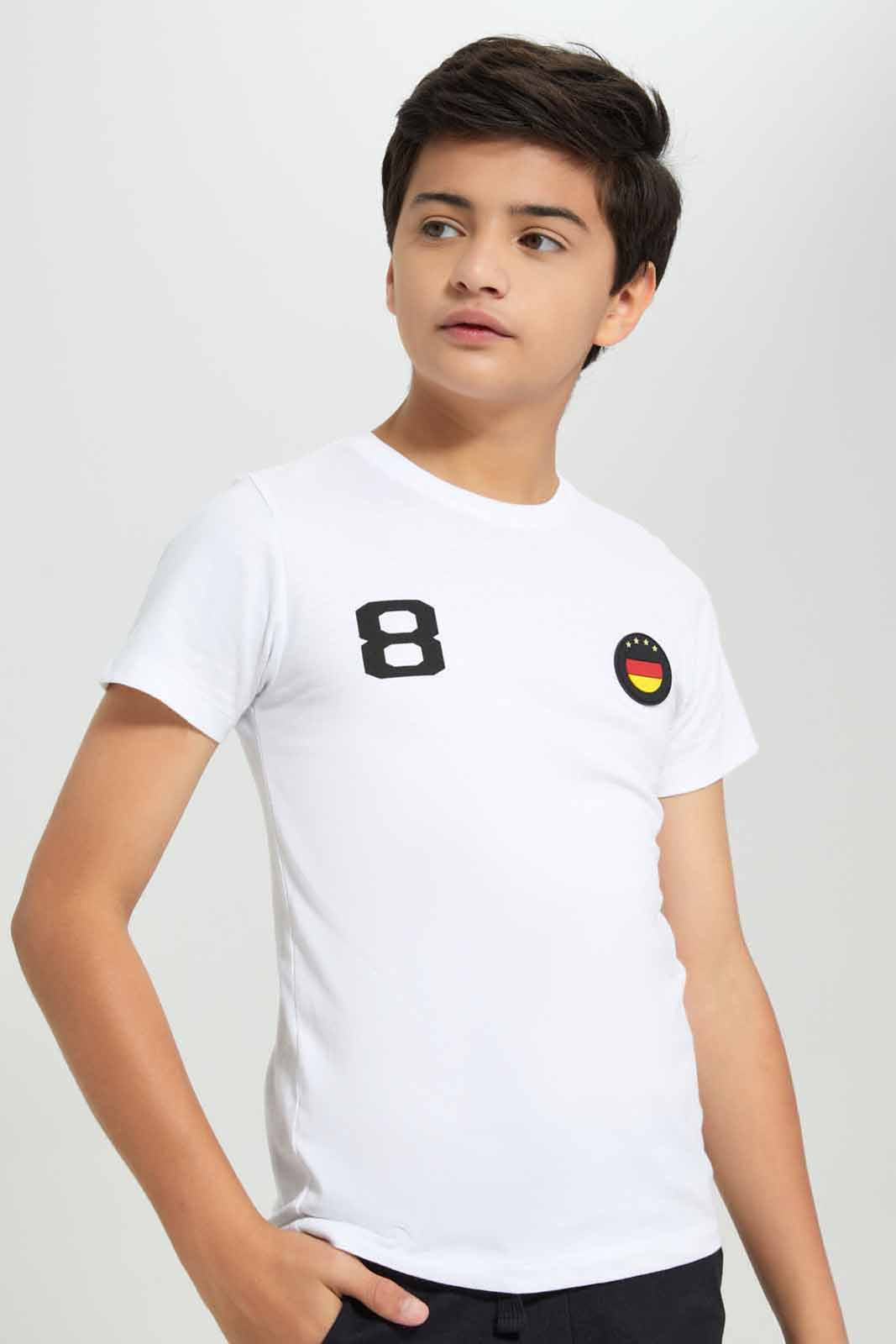 Redtag-White-Gremany-World-Cup-Tee-BSR-T-Shirts,-Category:T-Shirts,-Colour:White,-Deals:New-In,-Filter:Senior-Boys-(8-to-14-Yrs),-FWC,-New-In-BSR-APL,-Non-Sale,-Section:Boys-(0-to-14Yrs),-W22A-Senior-Boys-