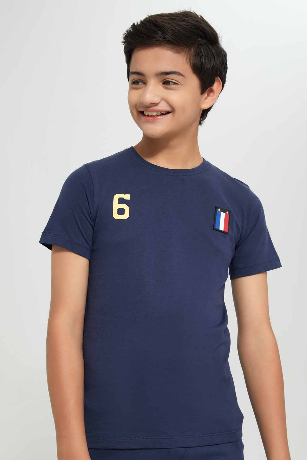 Redtag-Royal-Blue-France-World-Cup-Tee-BSR-T-Shirts,-Category:T-Shirts,-Colour:Royal,-Deals:New-In,-Filter:Senior-Boys-(8-to-14-Yrs),-FWC,-New-In-BSR-APL,-Non-Sale,-Section:Boys-(0-to-14Yrs),-W22A-Senior-Boys-