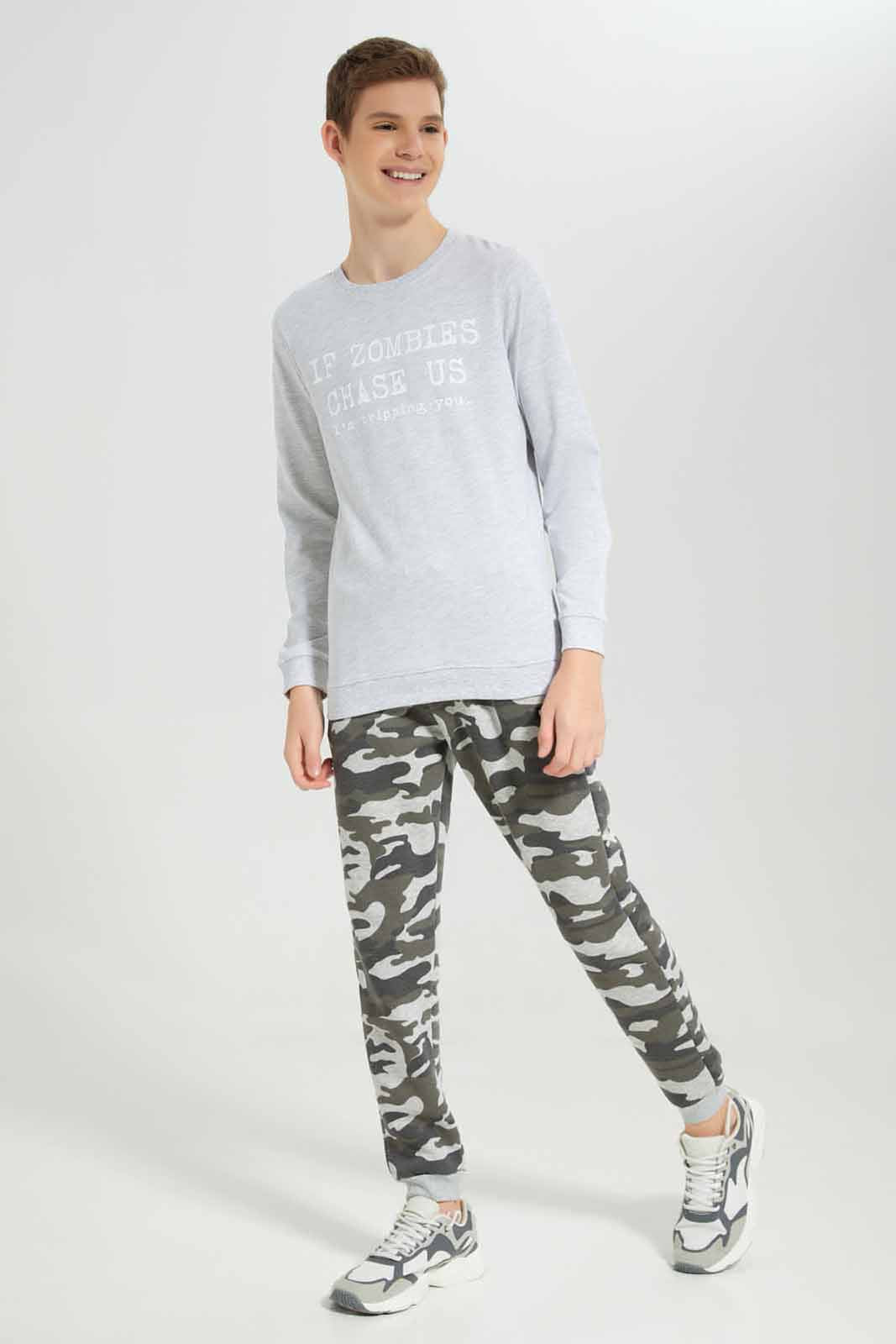 Redtag-Grey-Zombie-Chase-Sweat-Tee-BSR-Sweatshirts,-Category:Sweatshirts,-Colour:Grey,-Deals:New-In,-Filter:Senior-Boys-(8-to-14-Yrs),-New-In-BSR-APL,-Non-Sale,-Section:Boys-(0-to-14Yrs),-TBL,-W22B-Senior-Boys-9 to 14 Years