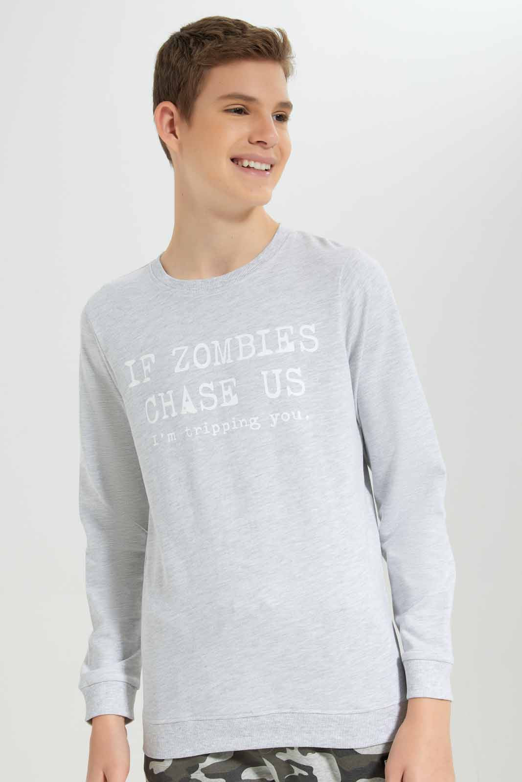 Redtag-Grey-Zombie-Chase-Sweat-Tee-BSR-Sweatshirts,-Category:Sweatshirts,-Colour:Grey,-Deals:New-In,-Filter:Senior-Boys-(8-to-14-Yrs),-New-In-BSR-APL,-Non-Sale,-Section:Boys-(0-to-14Yrs),-TBL,-W22B-Senior-Boys-9 to 14 Years